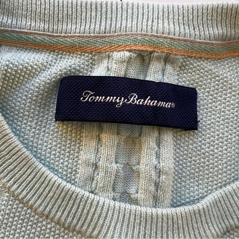 Tommy Bahamas Marled Sands Crew Cable Knit Sweater Size L View 6
